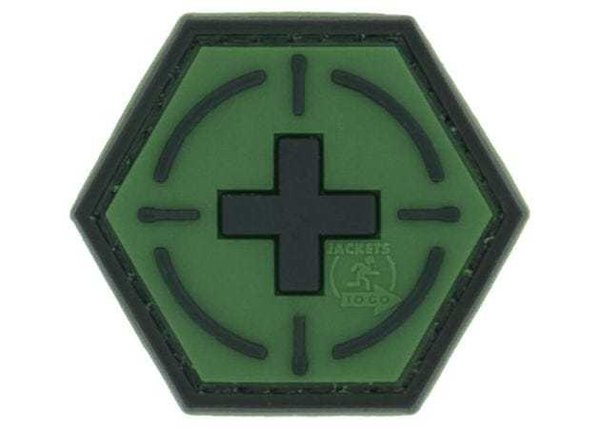 Patch JTG 3D PVC hexagon Tactical Medic Red Cross - Forest